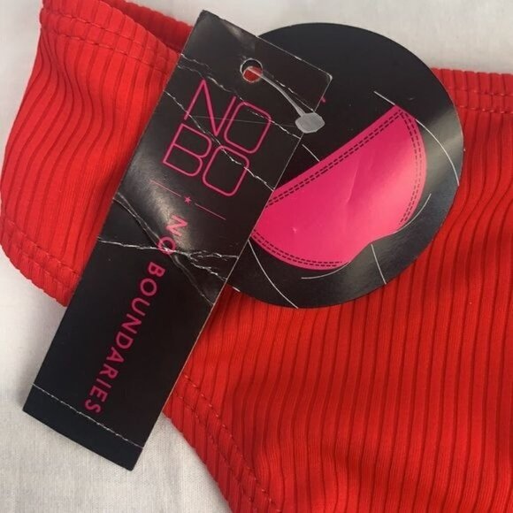 No Boundaries Ribbed Bikini Bottoms-Cherry Red, Nylon/Spandex, Size 3-5 Jrs NWT - Picture 3 of 6